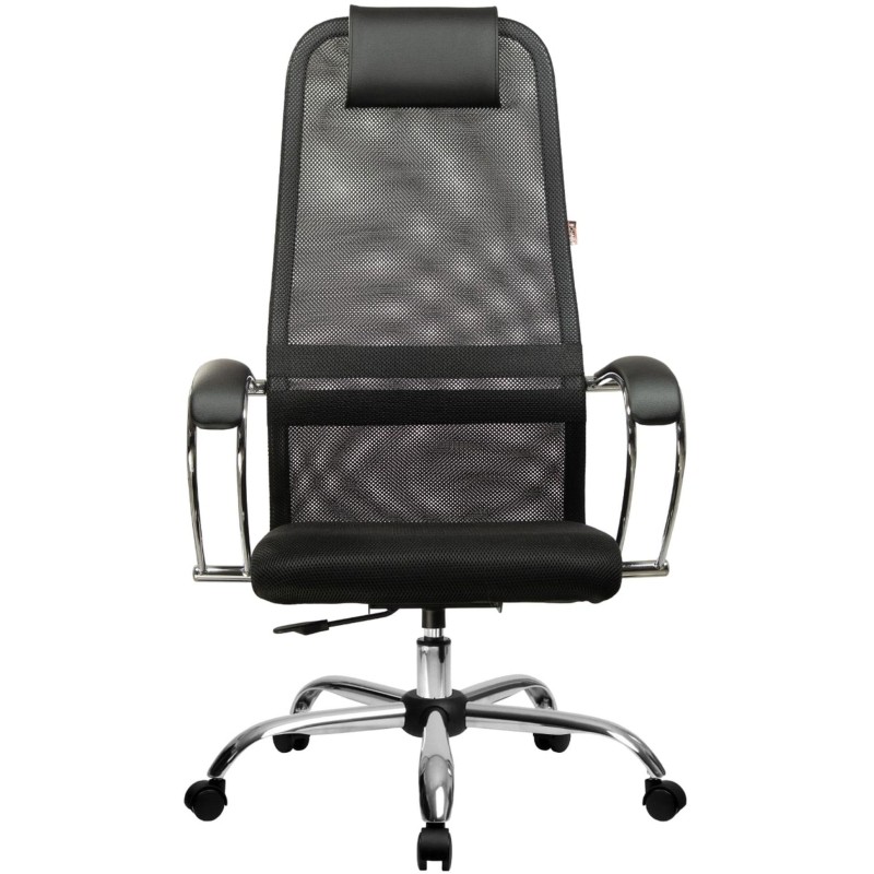 Кресло МТ_EChair 675 TTW сетка/ткань черный, хром