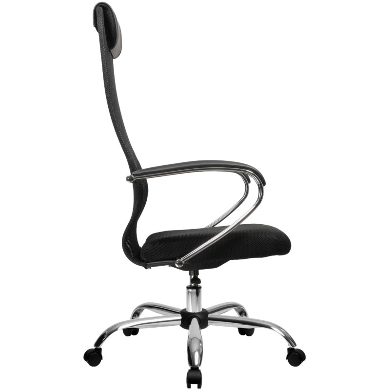 Кресло МТ_EChair 675 TTW сетка/ткань черный, хром