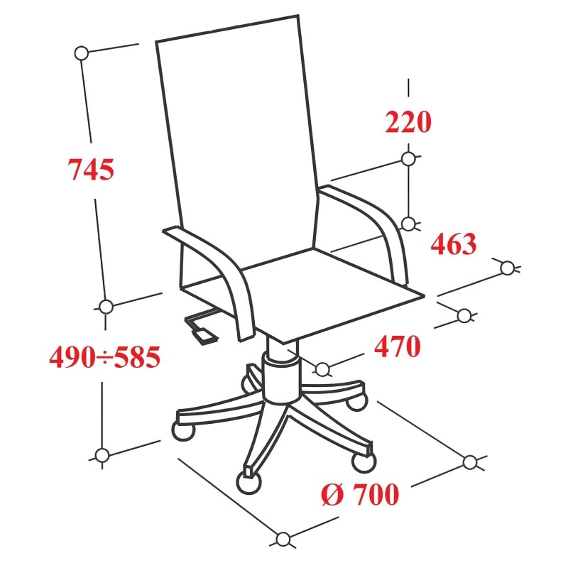 Кресло МТ_EChair 675 TTW сетка/ткань черный, хром