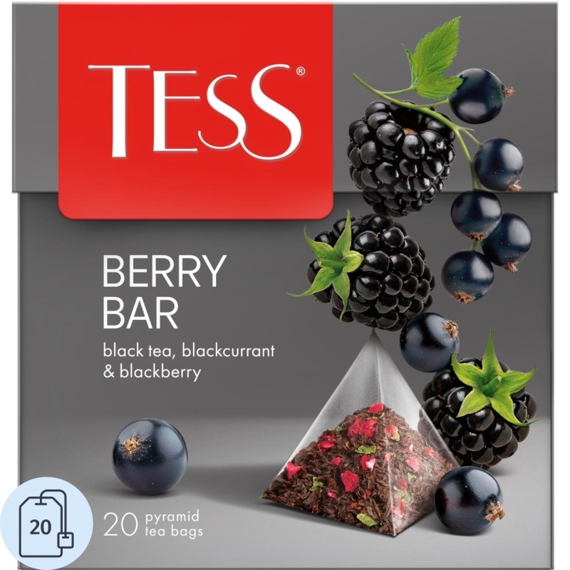 Чай Tess Berry Bar черный с добавками, 1,8гх20пир 0785-12