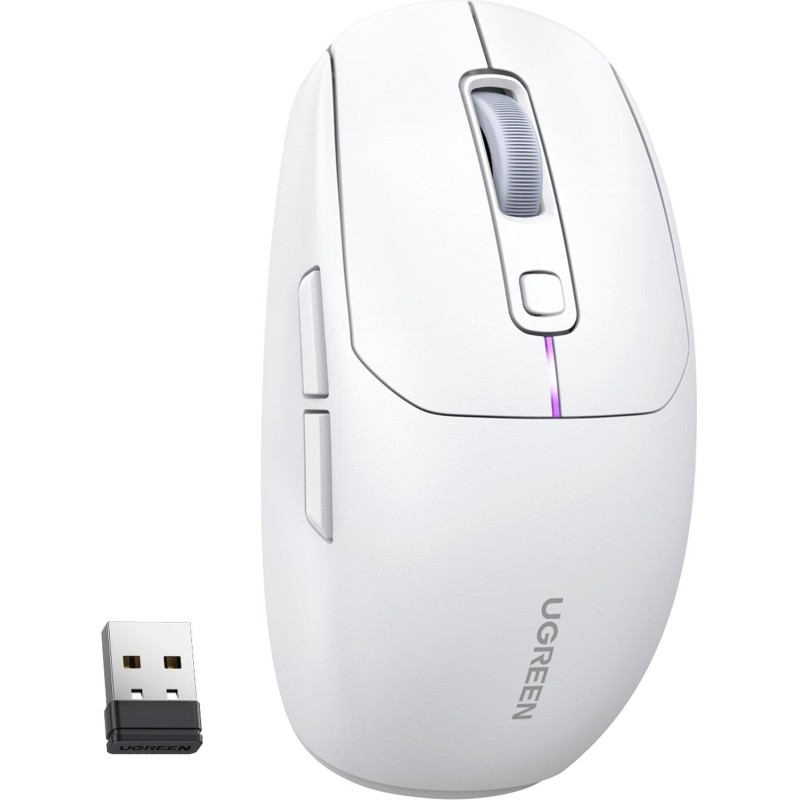 Мышь компьютерная UGREEN MU103 (15629), беспровод,игр,USB2.4 GHz&amp;BT, белый