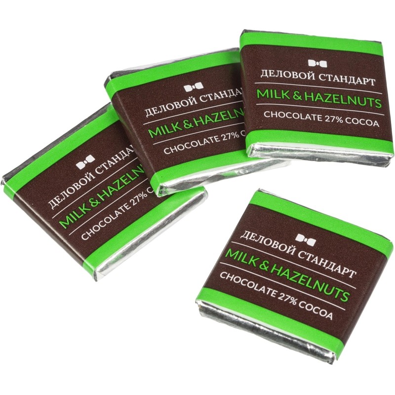 Шоколад порционный Деловой Стандарт Milk&amp;hazelnuts, 5гx80шт, 400г