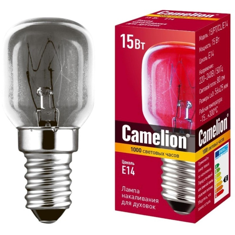 Лампа накаливания для духовок Camelion MIC 15/PT/C
