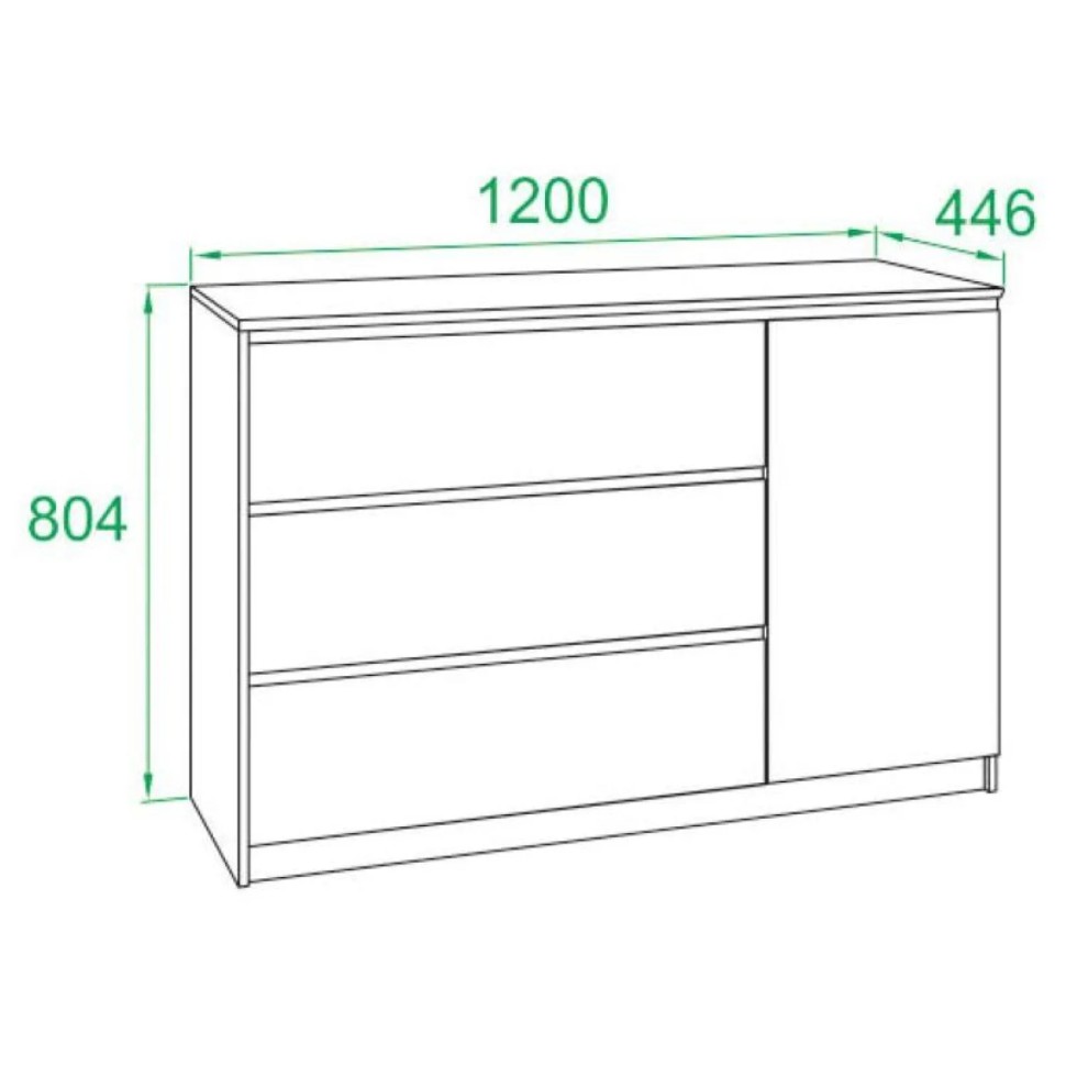 Комод Сокол Т-3р Дуб сонома/белый Комод Сокол Т-3р Дуб сонома/белый