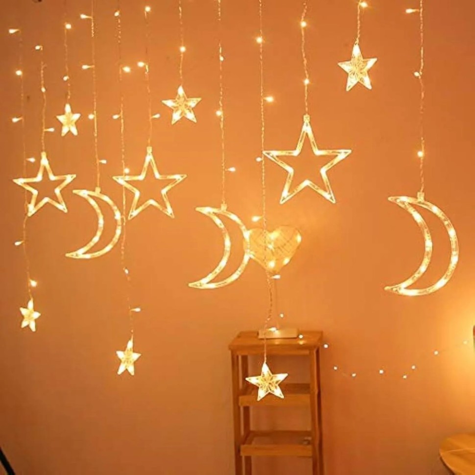 Электрогирлянда 126 LED ламп, размер 300x70cм, тепл. белый, 8 реж.арт.93404