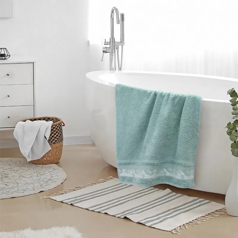 Полотенце махровое УЗБ Клэр, M 50х 80 мятн,159206