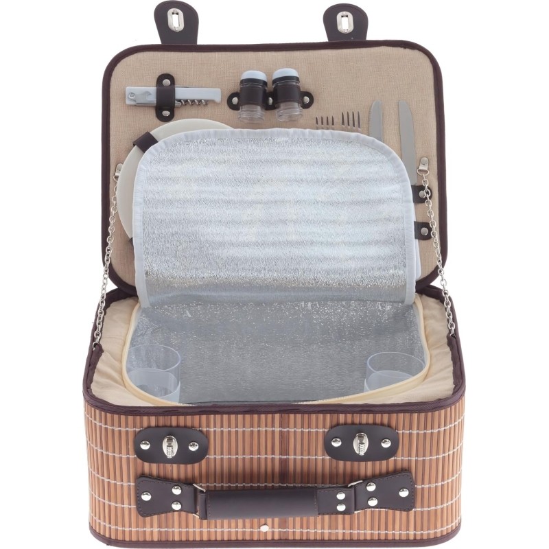 Корзина для пикника на 2 персоны с холодильным отдел, L40W32H17,5см, 800327