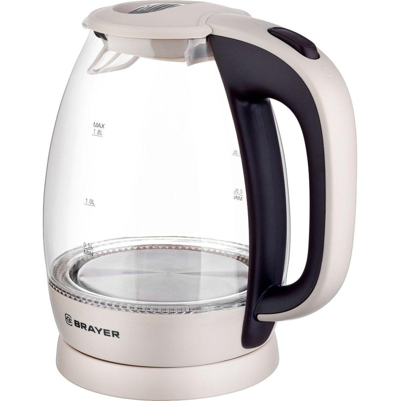 Чайник электрический BRAYER BR1045BN, 2200 Вт, 1,8 л, высококач. Стекло