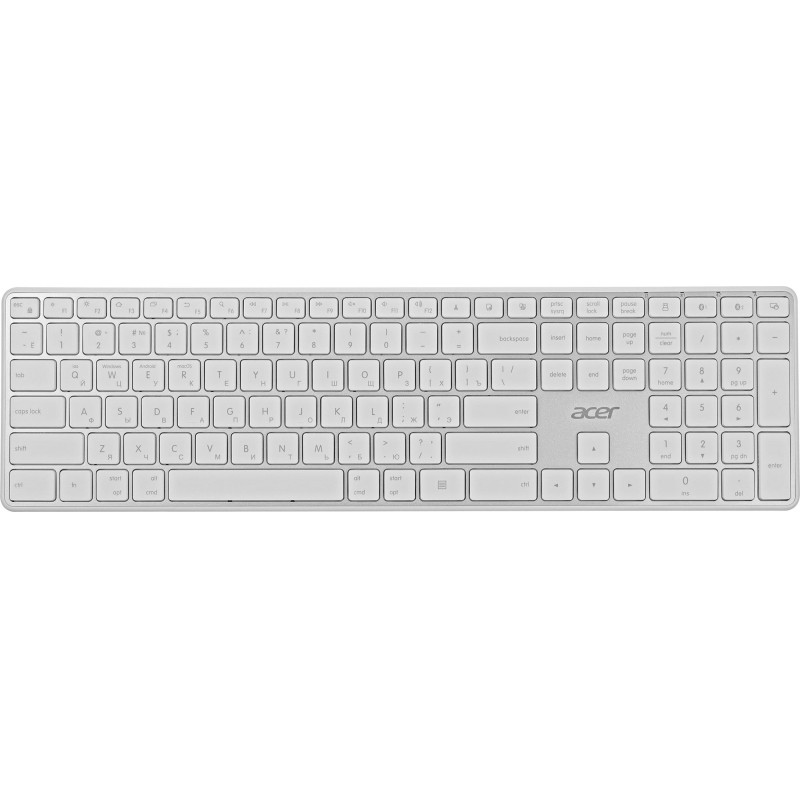 Клавиатура Acer OKR301 бел/серебр беспровод USB  BT/Radio (ZL.KBDEE.015)
