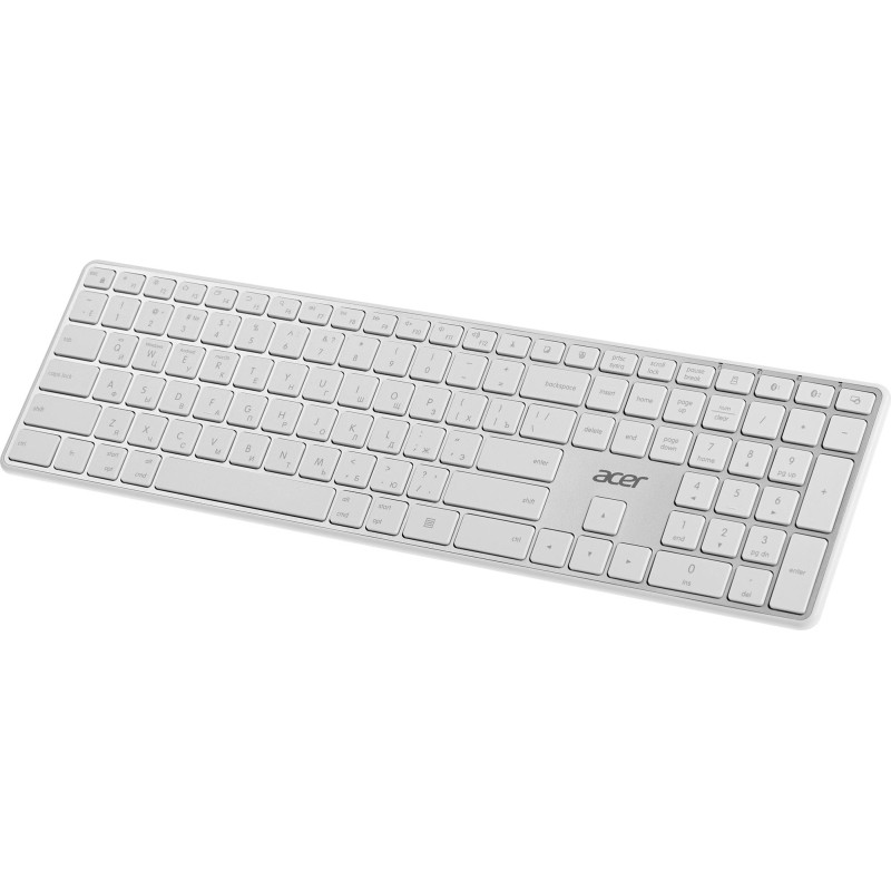 Клавиатура Acer OKR301 бел/серебр беспровод USB  BT/Radio (ZL.KBDEE.015)