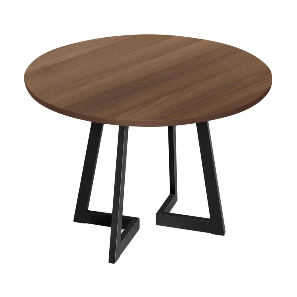 Стол универсальный  KD_Стол Энги-6 D100 h 75 ДСП 22 мм орех/черный