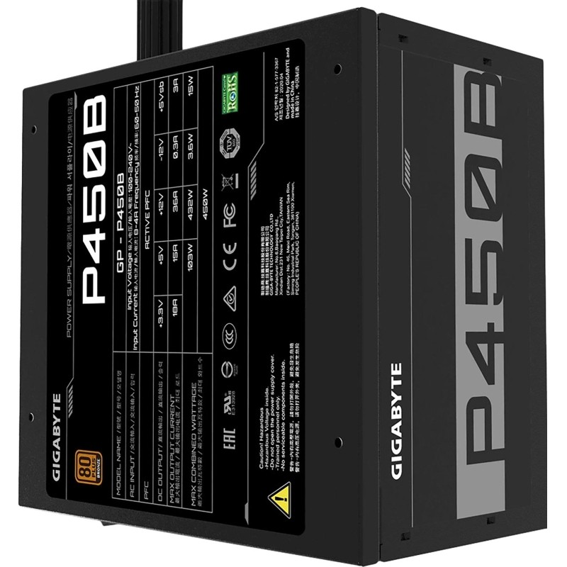 Блок питания Gigabyte ATX 450W GP-P450B 80+(20+4pin)APFC 120/fan 6xSATA RTL