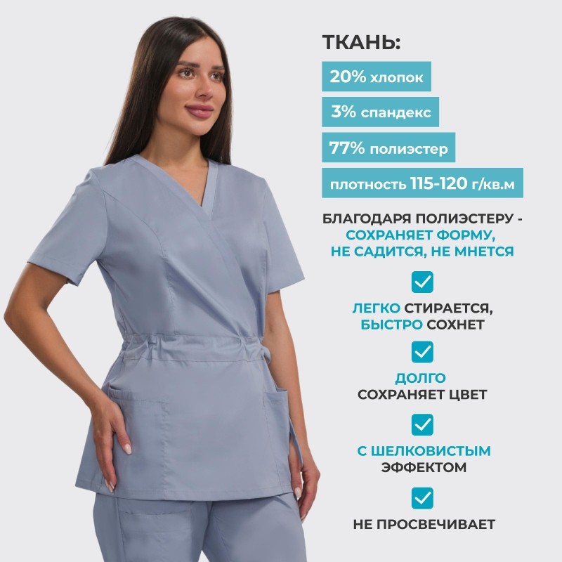 Костюм для медицинского персонала жен. М24 КБР серый 58 (158-164)