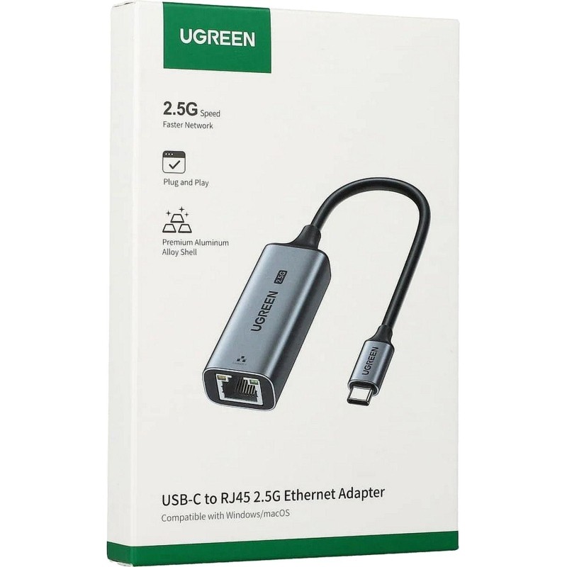Сетевой адаптер UGREEN CM648 (25052) USB-C 3.1 to RJ45 2.5G серый
