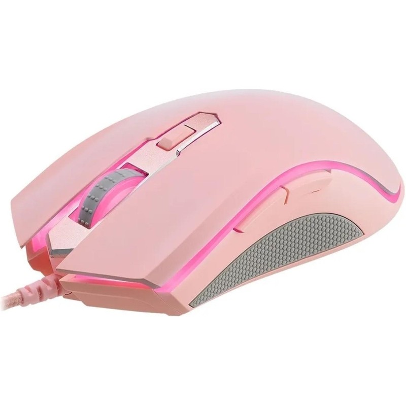 Мышь компьютерная RAPOO (V25S-PINK) игровая проводная розовая
