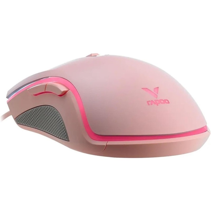 Мышь компьютерная RAPOO (V25S-PINK) игровая проводная розовая