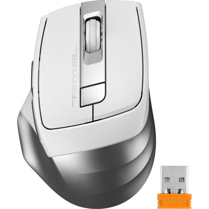 Мышь компьютерная A4Tech Fstyler FG35S серебристый/белый 2000dpi/WLS/5but