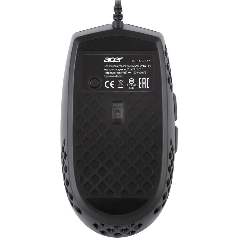 Мышь компьютерная Acer OMW134 черный (800-6400dpi) USB (6кн) (ZL.MCEEE.018)