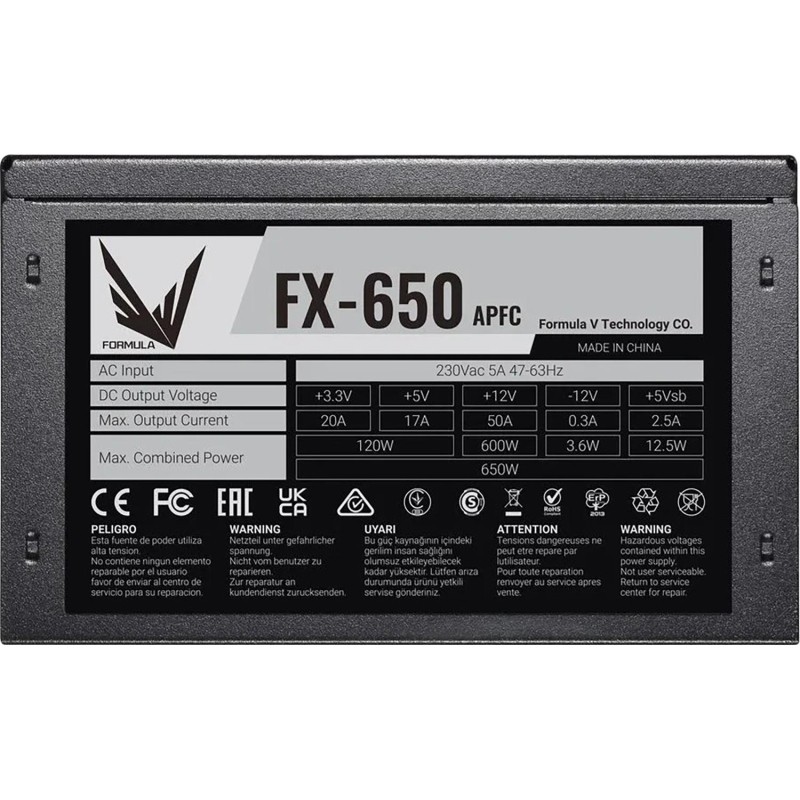 Блок питания Formula ATX 650W FX-650 (20+4pin) APFC 120/fan 5xSATA RTL