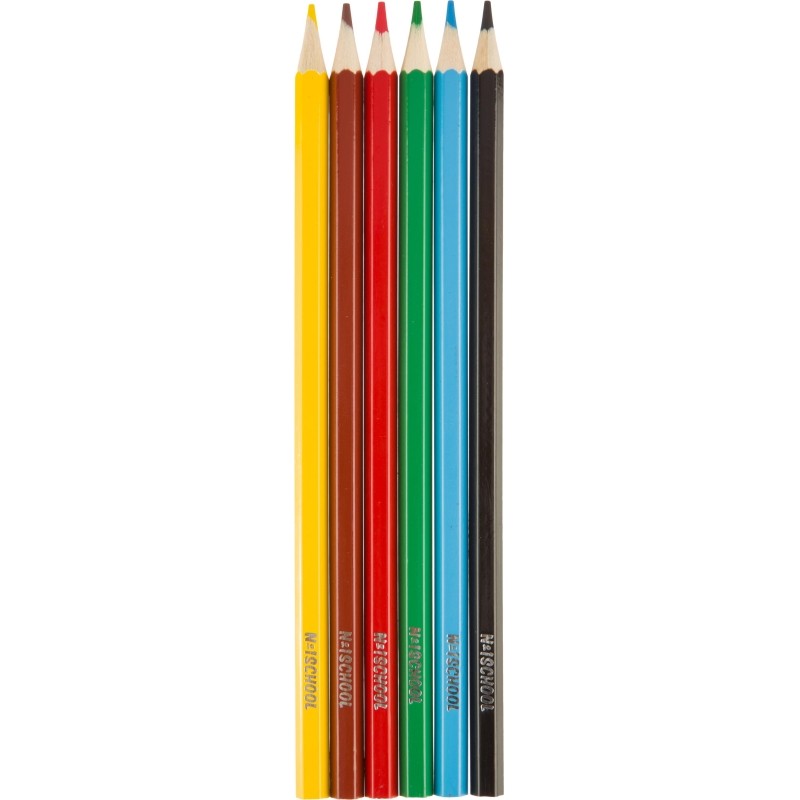 Карандаши акварельные 6 цв. №1School ColorPics 6-гран в наборе