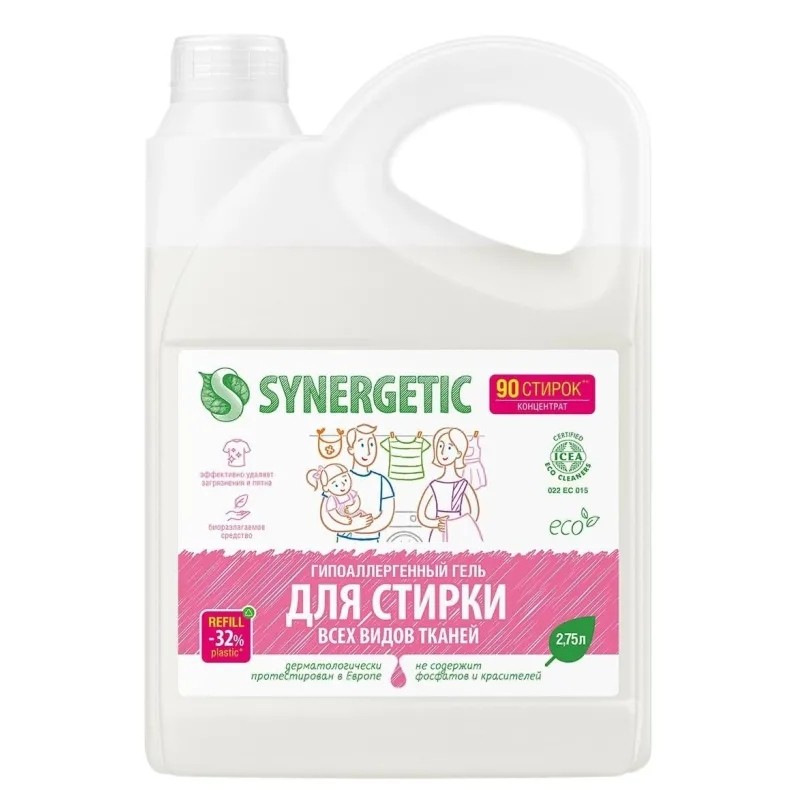 Гель для стирки белья SYNERGETIC универс. 2,75л, 90стирок 109275