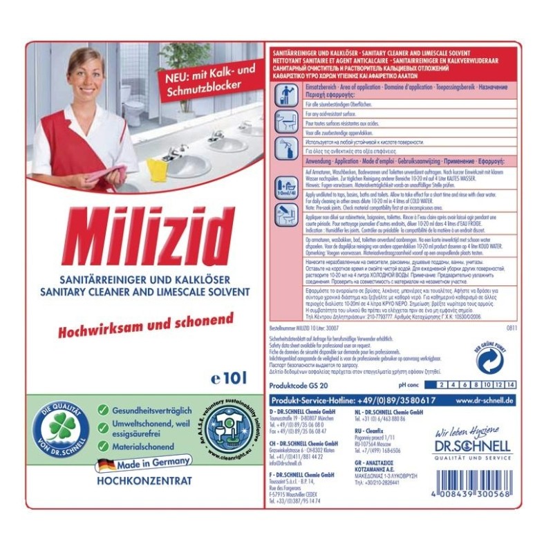 Профхим сантех кисл конц. д/уборки и сантехники Dr.Schnell/MILIZID, 10л