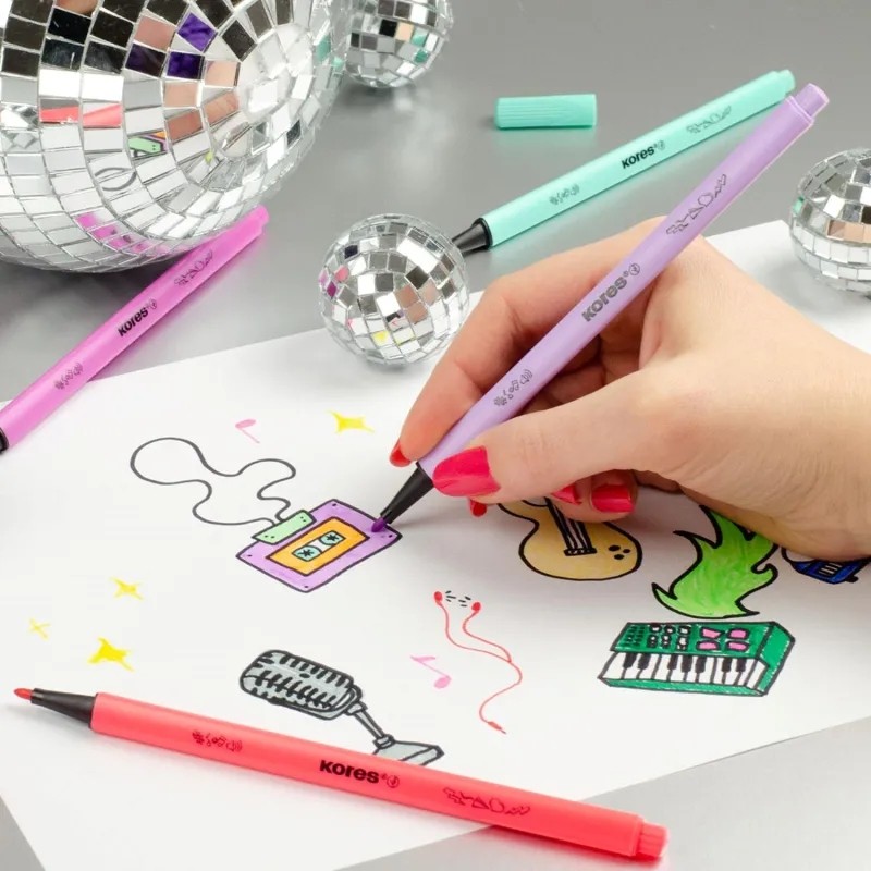 Фломастеры K-BEATS наб 26цв в коробке,пастель,неон.цв