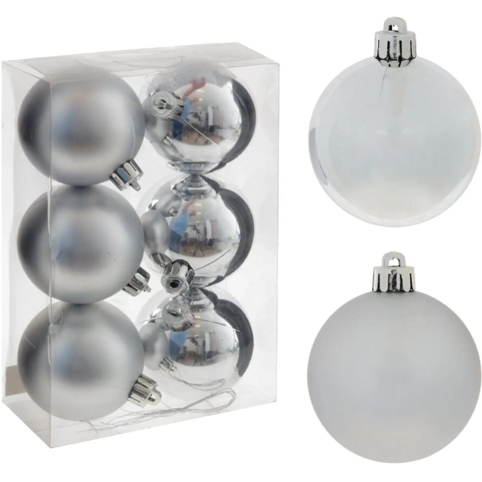 Набор шаров Украшение НГ D6см, L11,5 W6 H17 см 6шт 753623