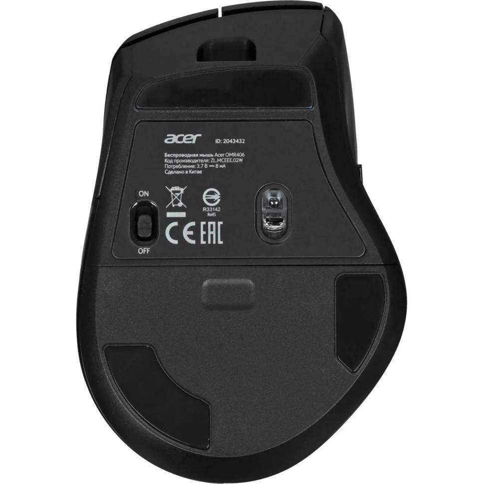 Мышь компьютерная Acer OMR406,черн,оптич,4800dpi,BT/Radio,USB(ZL.MCEEE.02W)