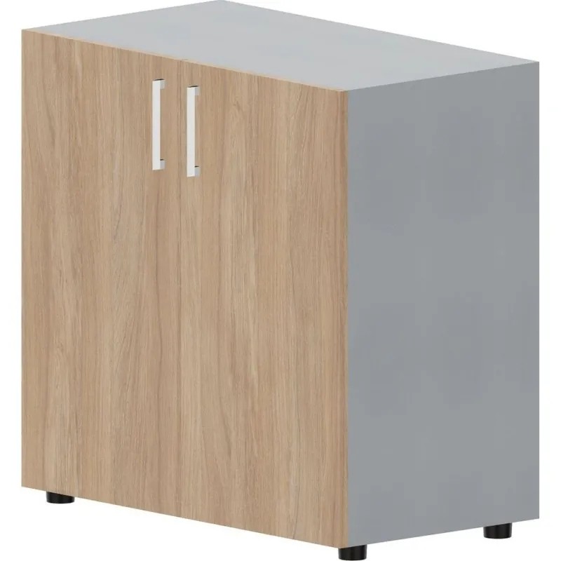 Шкаф Artwood для документов 80х44х80, ручки -хром, Титан/Дуб св EMLS762TIOW