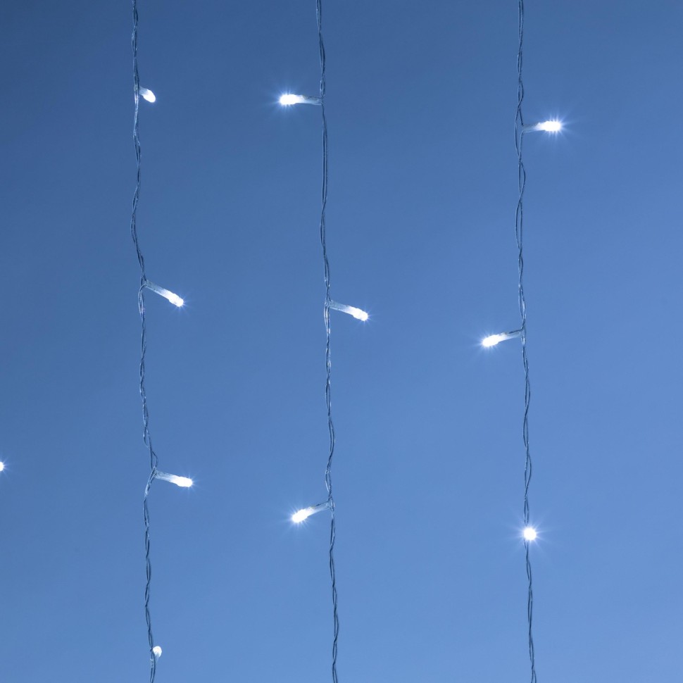 Электрогирлянда Дождь 2x3 м 600LED мерц. IP44 отсоед. нити, хол.бел.HD-YW03