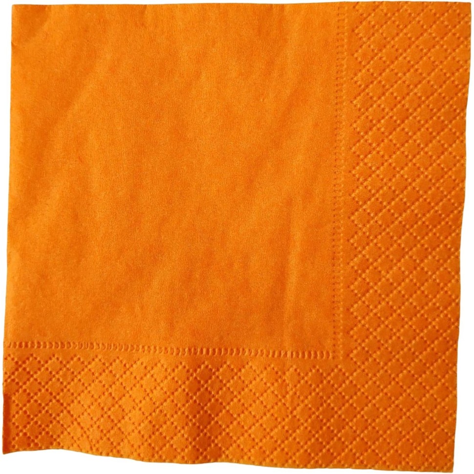 Салфетки бумажные 2сл 24х24см оранжевый 250 шт/уп