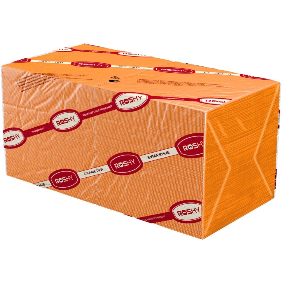 Салфетки бумажные 2сл 24х24см оранжевый 250 шт/уп