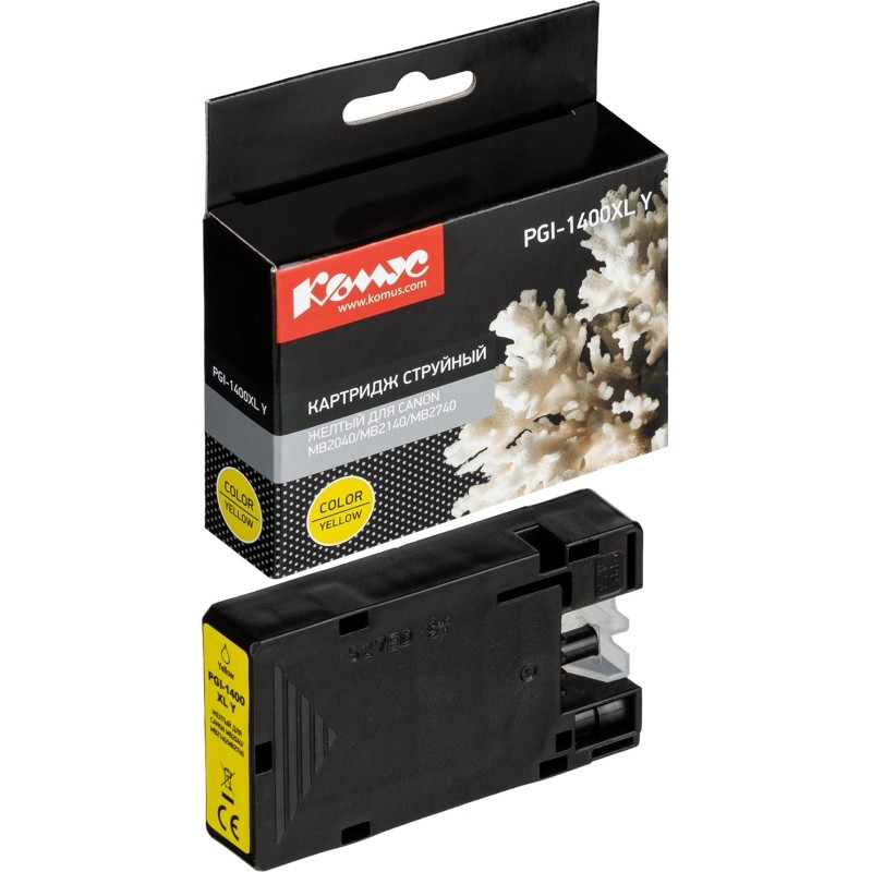 Картридж струйный Комус PGI-1400XL Y жел.для Canon MB2040/MB2140/MB2740