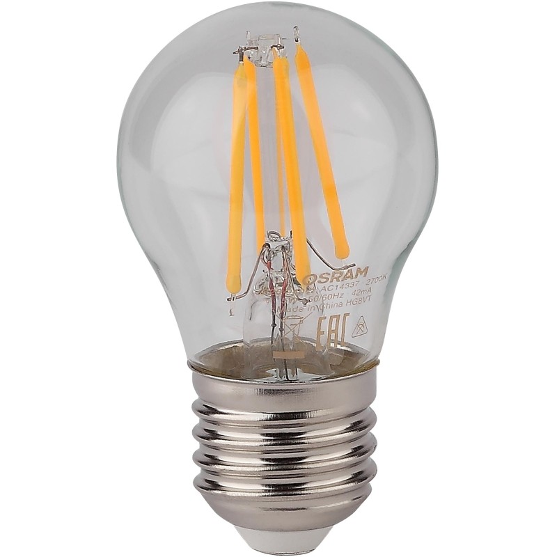 Лампа светодиодная OSRAM LSCLP60 CL 5W/827 230V FIL E27 FS1(684669)