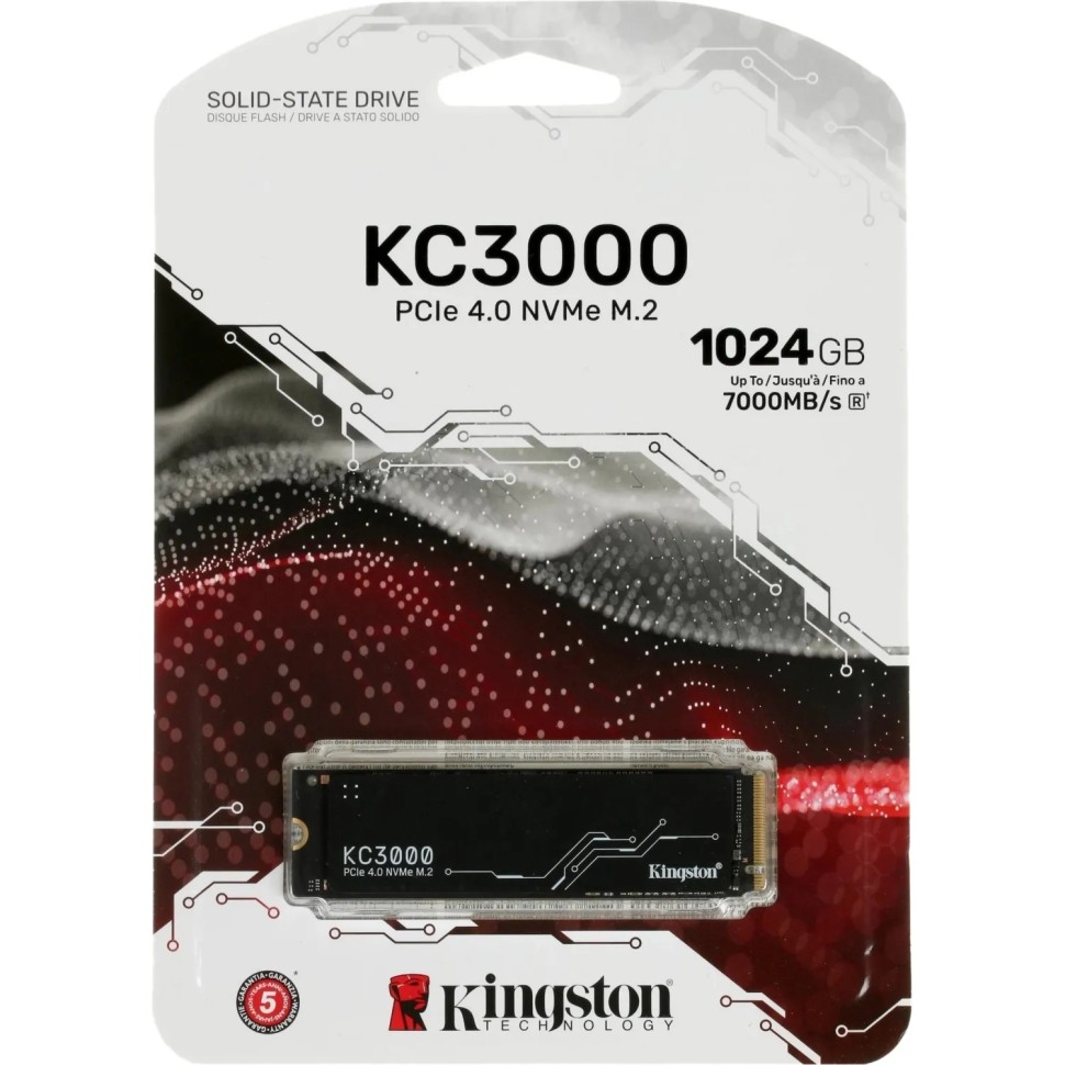 SSD накопитель Kingston KC3000 1Tb M.2 2280 PCIe 4.0x4(SKC3000S/1024G)