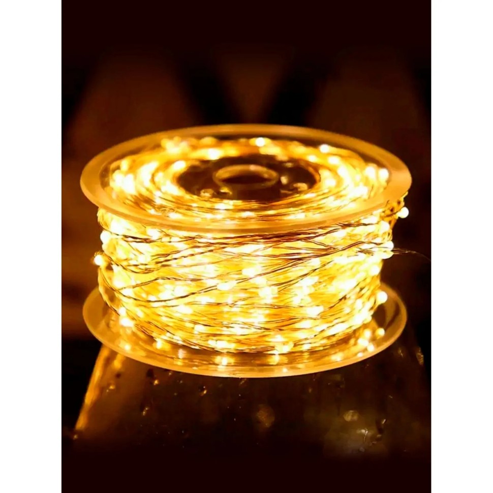 Электрогирлянда 1000 LED ламп, размер 10000cм, тепл. белый, 8 реж., 93628