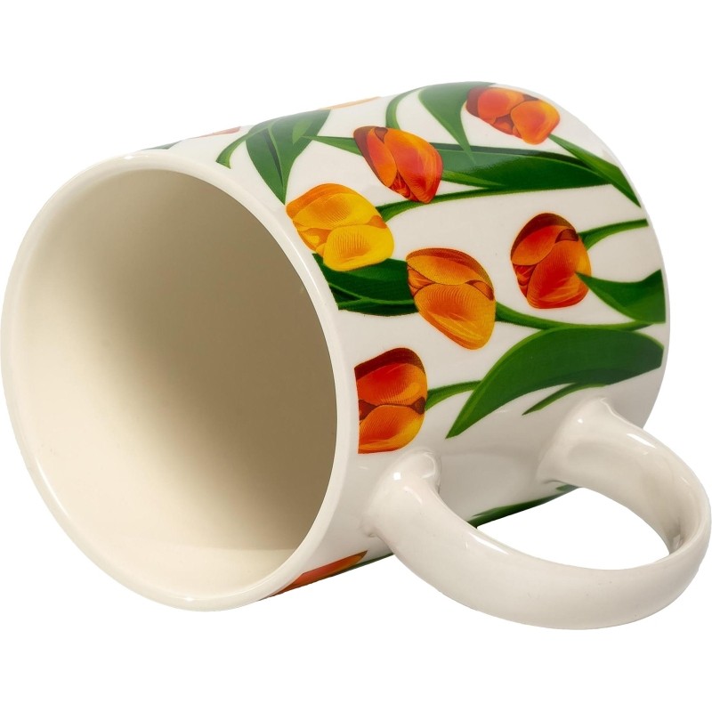Кружка 350мл Тюльпаны, NEW BONE CHINA, подар.уп, 135-08029