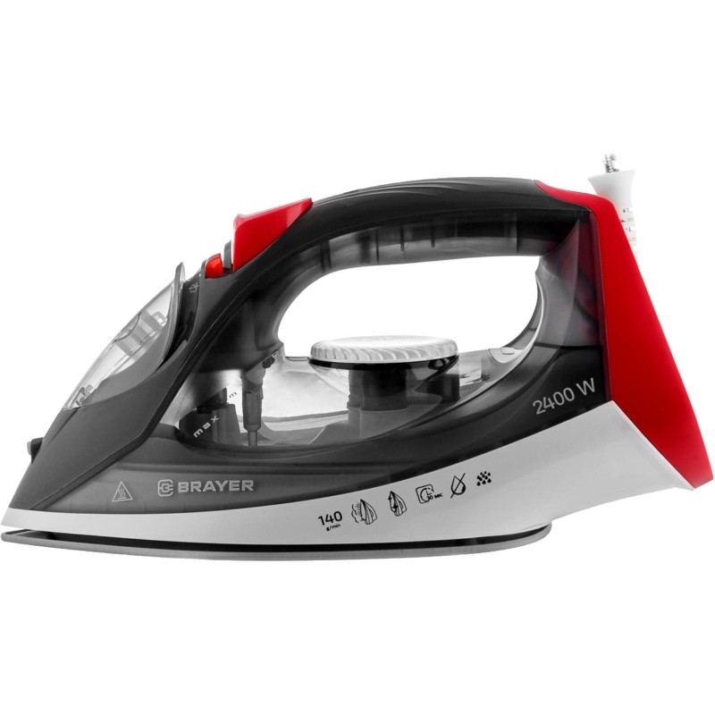 Утюг BRAYER 4011BR,2400Вт,керам,пар140г/мин,антикап,разбрызг,330мл