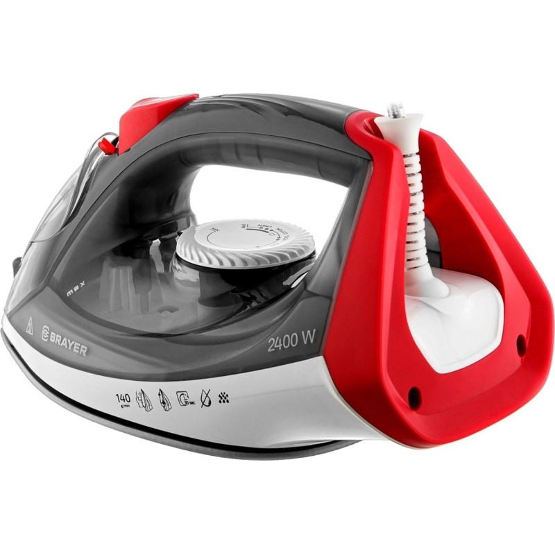 Утюг BRAYER 4011BR,2400Вт,керам,пар140г/мин,антикап,разбрызг,330мл