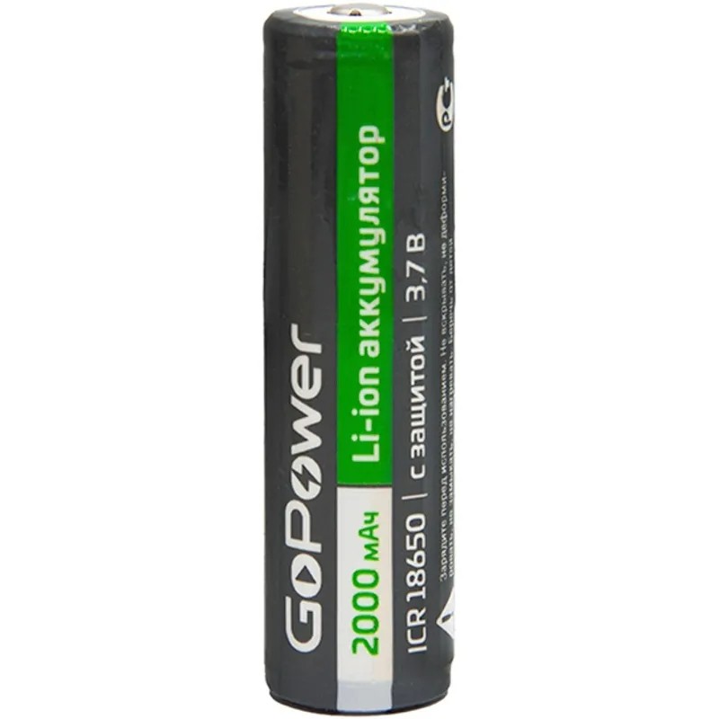 Аккумулятор Li-ion GoPower 18650 BL1 3.7V 2000mAh с защ выс/кон