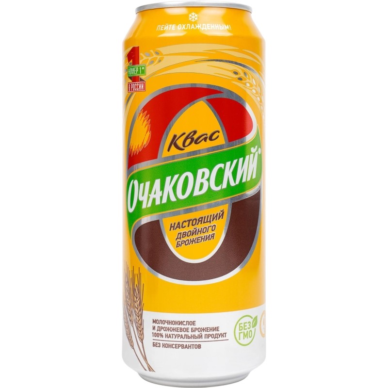 Квас Очаковский фильтрованный пастеризованный, а/б 0,45л