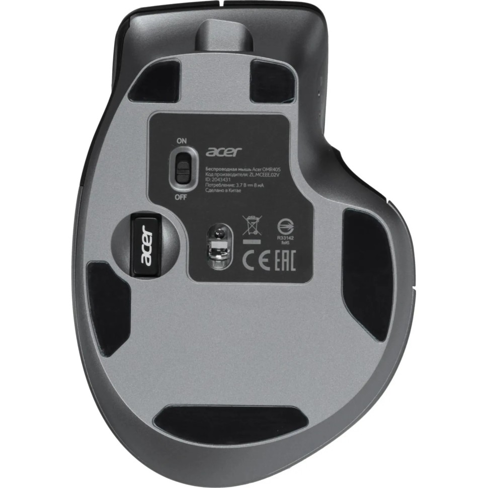 Мышь компьютерная Acer OMR405,черн,оптич,4800dpi,BT/Radio USB(ZL.MCEEE.02V)
