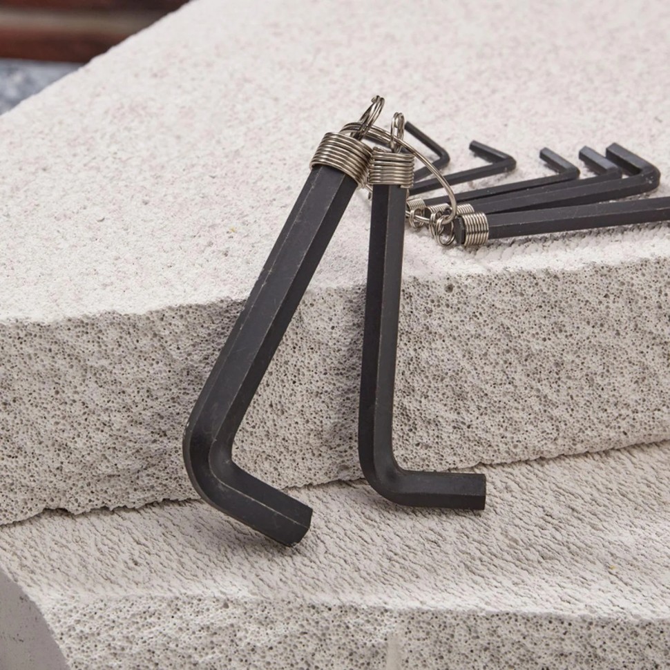 Набор ключей имбус. HEX KRANZ 1,5-10мм CrV 10шт, оксид, кольцо KR-12-5201