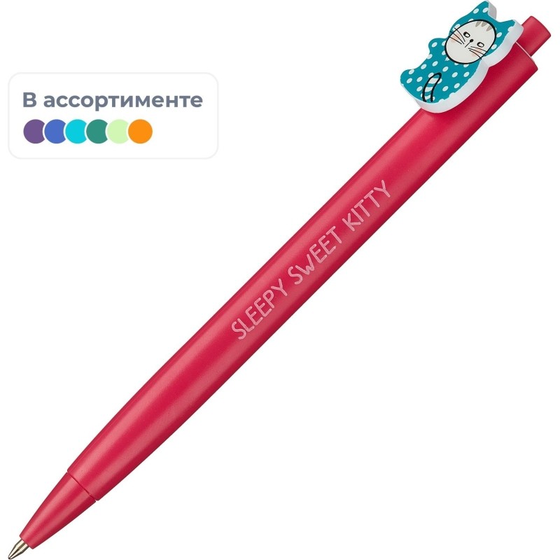Ручка шариковая автомат. M&amp;G So Many Cats, с клипом 0,7мм,масл,асс
