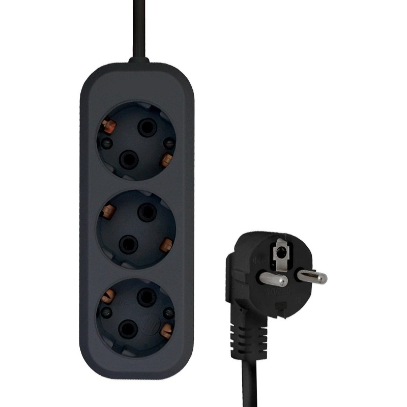 Удлинитель PROGIX US3GXB3 3р/3м черный, 3х0,75мм, 10А/2200Вт