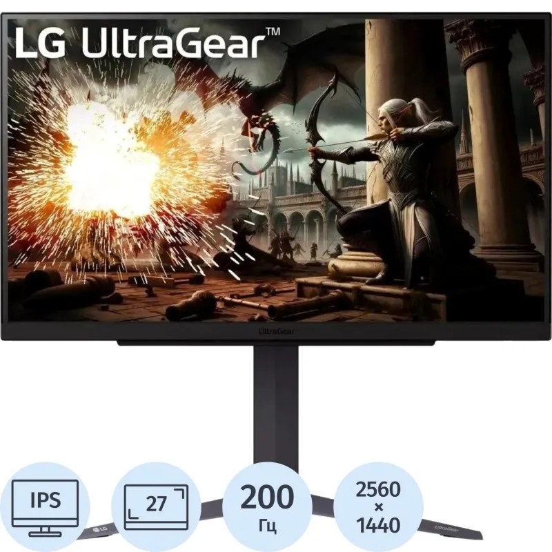 Монитор LG 27 UltraGear 27GS75Q-B IPS HDMI HAS 2560x1440 180H G-Sync FrS DP