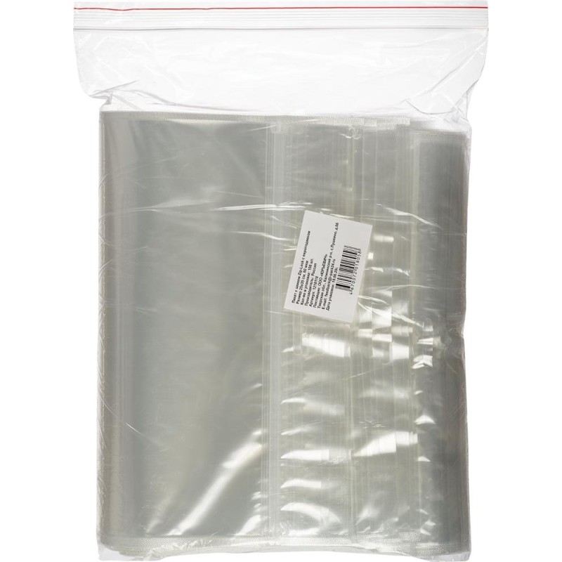 Пакет с замком (Zip Lock) с европодвесом 25 х 35 см, 60 мкм, 100 шт/уп