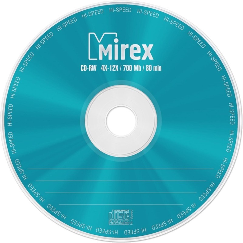 Носители информации CD-RW, 4x-12x, Mirex, Bulk/50, UL121002A8T