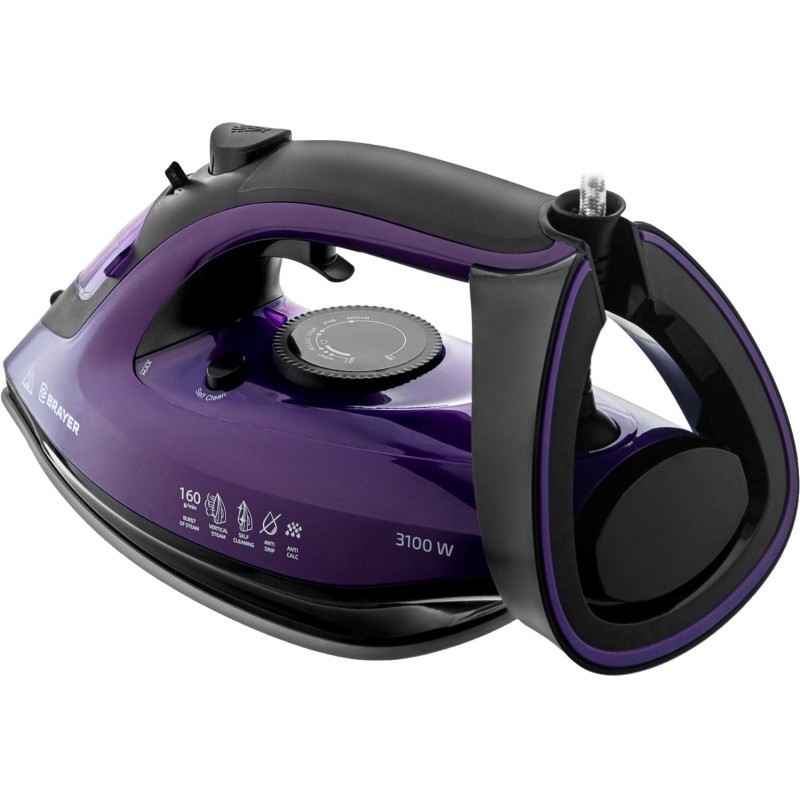 Утюг BRAYER 4012BR,3100Вт,керамич,пар160г/мин,антикапля,разбрызг,265мл